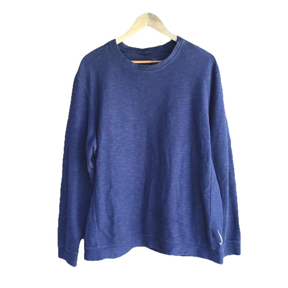 Nike Yoga Dri-FIT Long Sleeve Crew Neck Training Shirt Blue Men's XL